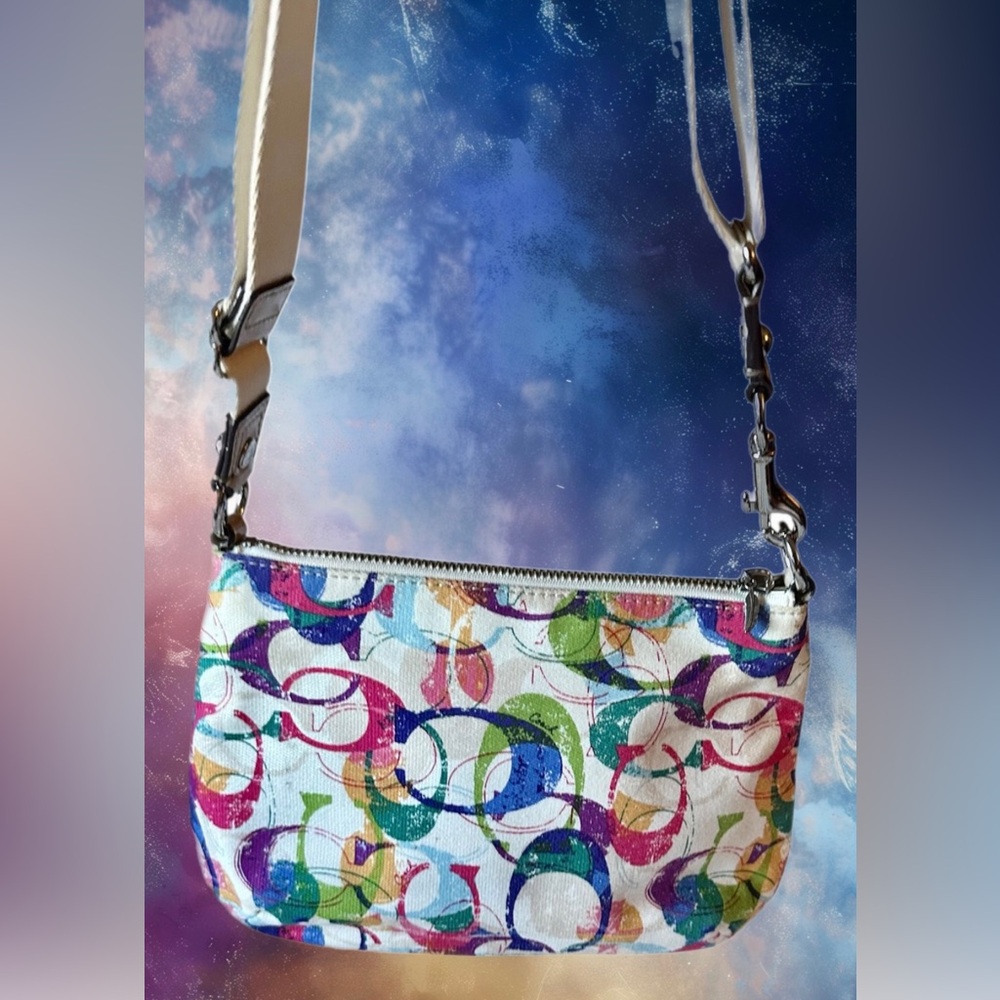 COACH Poppy Multicolor Stamped Signature C Crossbody- Y2K - Picture 11 of 12